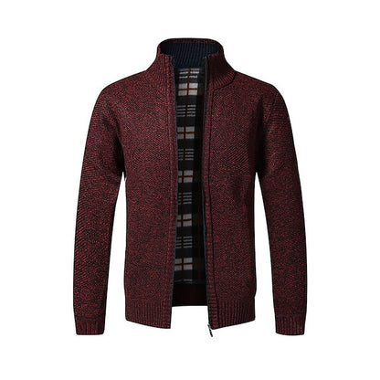 Pull zippé homme chaud et doux pour hiver