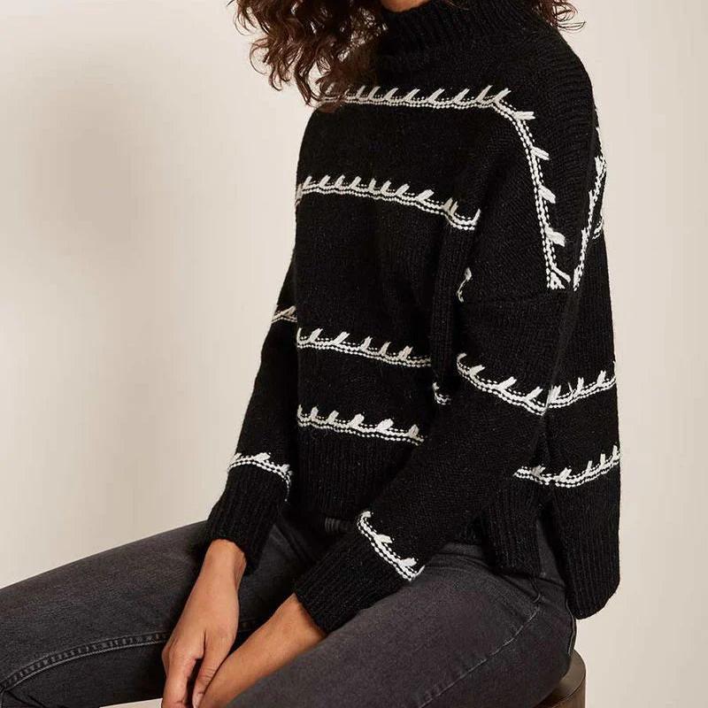 Pull Féminin Oversize Col Rond Doux