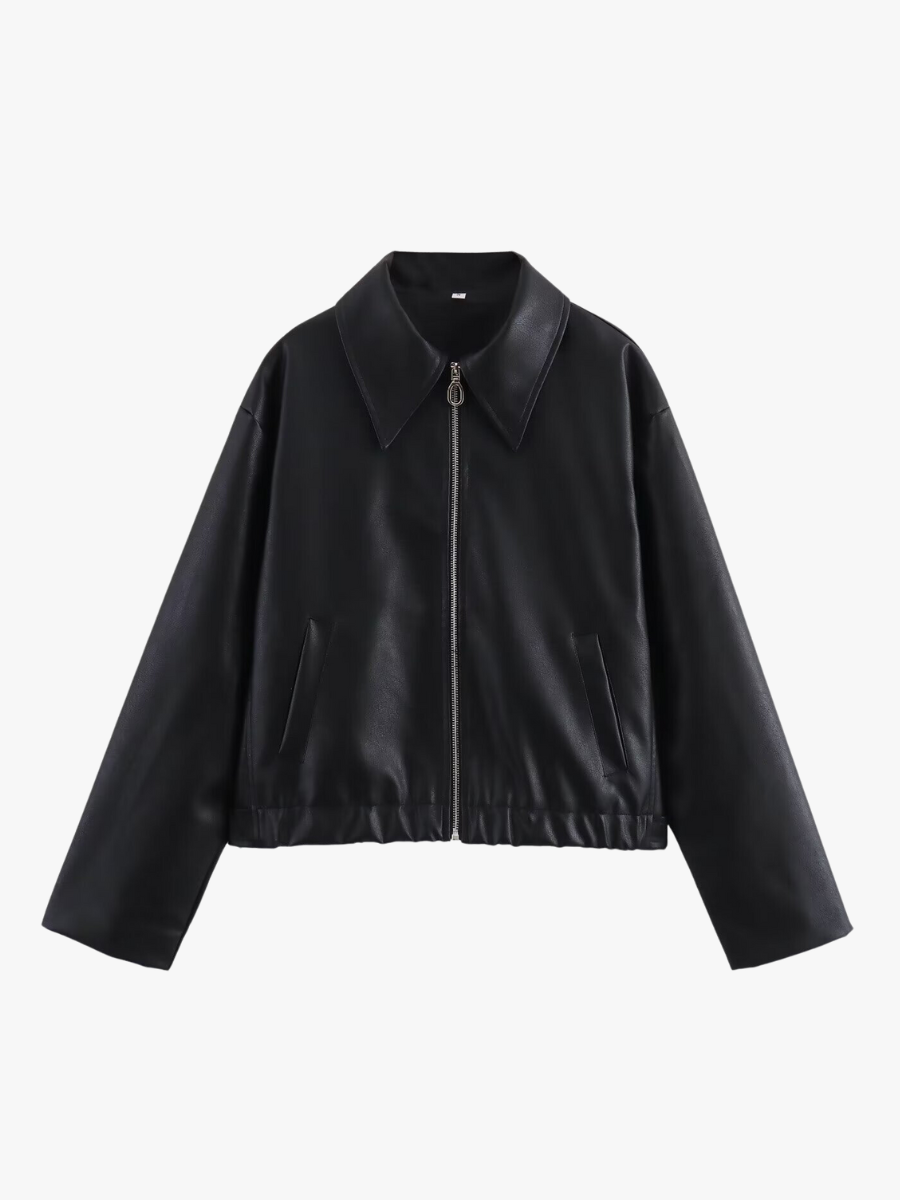 Blouson Cuir Rouge Fémimin et Élégant