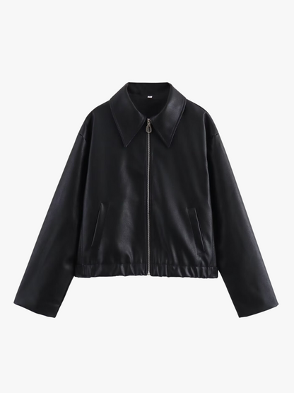Blouson Cuir Rouge Fémimin et Élégant