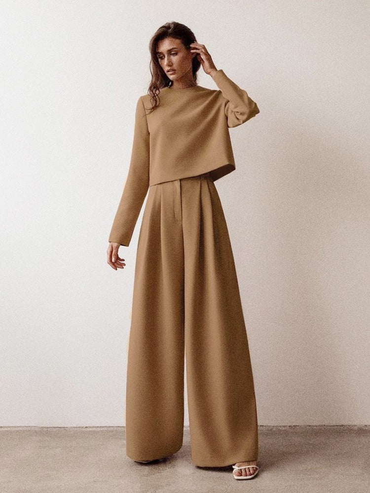 Costume Femme Chic Pantalon Taille Relaxe