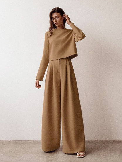 Costume Femme Chic Pantalon Taille Relaxe