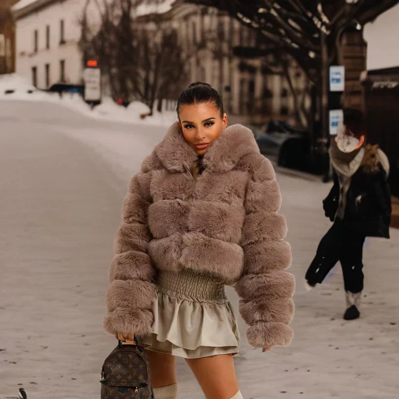 Manteau Femme Hiver Mi-Long Doux et Élégant