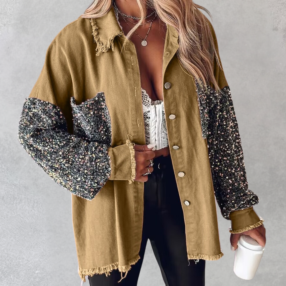 DELILAH - Veste Brillante en Sequins pour Femmes