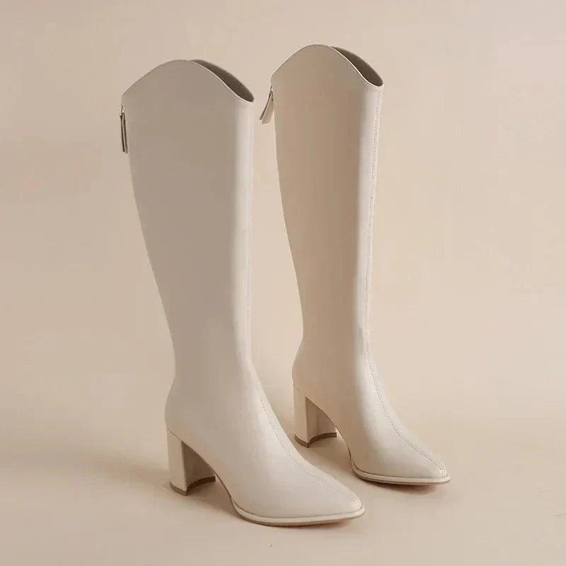 Bottes Hautes À Talon Carré Pour Femme | Hiver