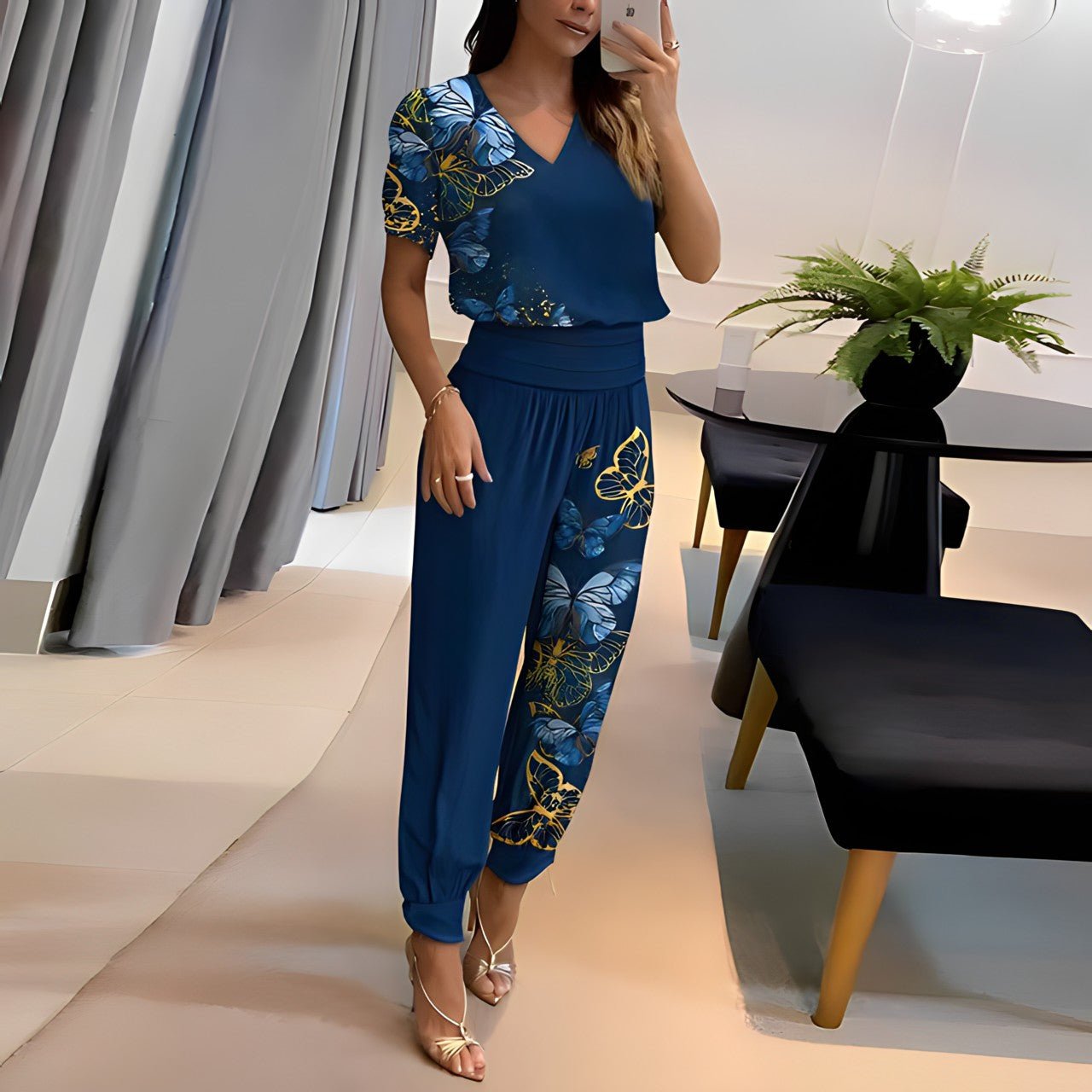 Robe Été Courte Femme imprimée décolleté V