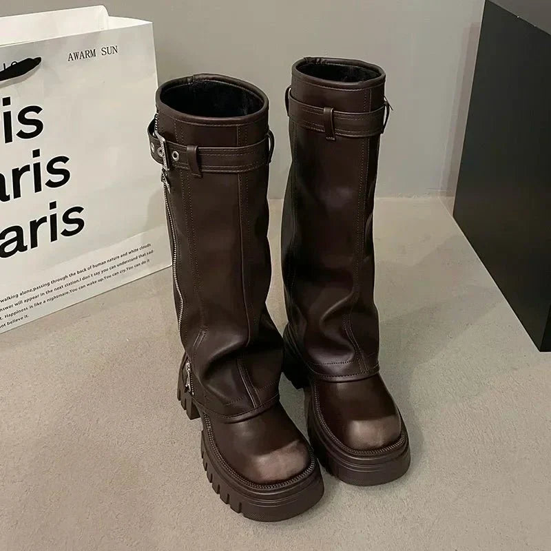 Bottes À Plateforme Pour L'hiver | Talon Carré