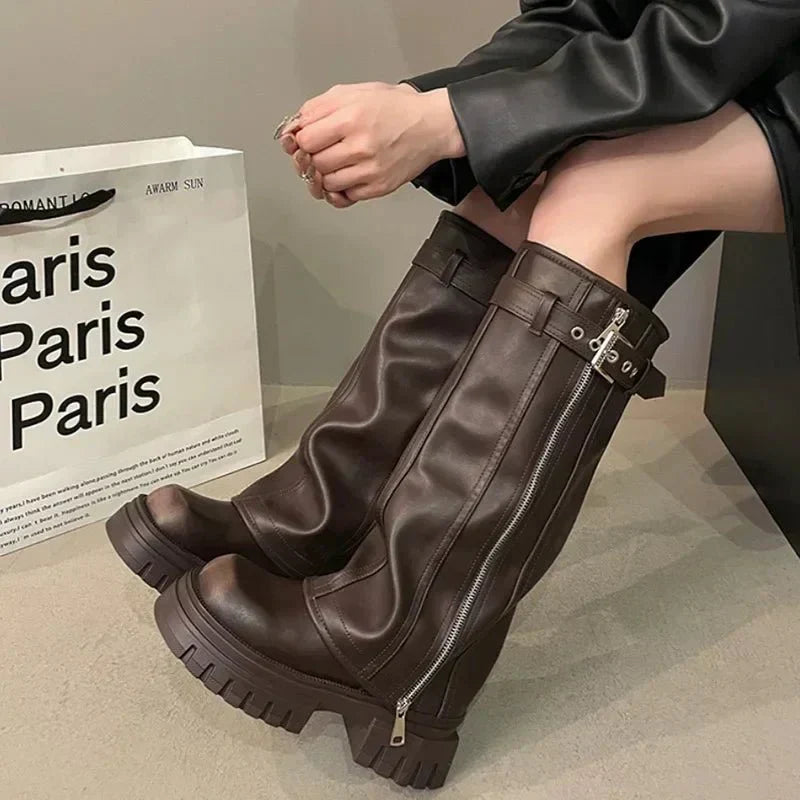 Bottes À Plateforme Pour L'hiver | Talon Carré