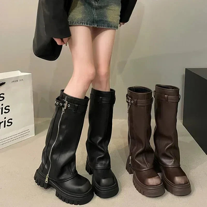 Bottes Femme Hiver à Talons Hauts et Boucles - PanierRoyale