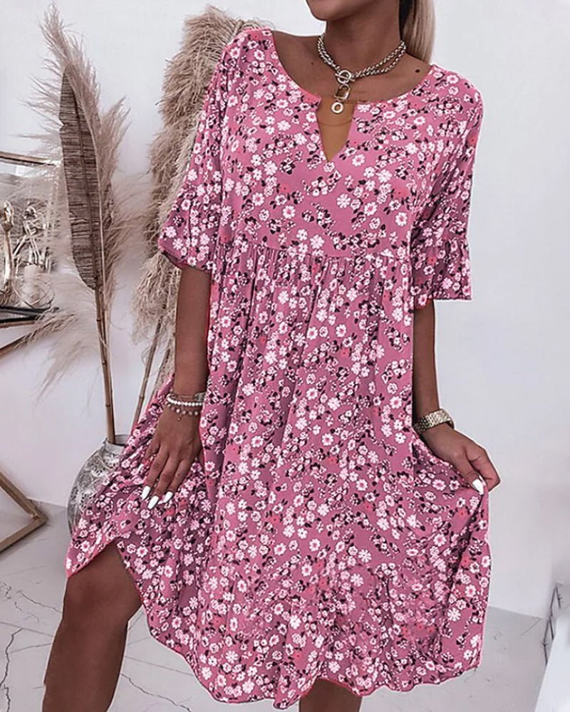 Robe Été Légère Florale Décolleté Bohème - PanierRoyale
