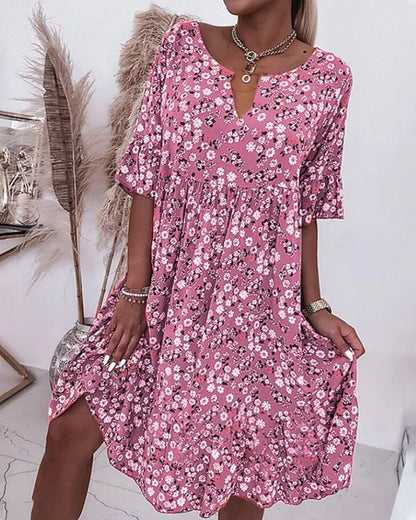 Robe Été Légère Florale Décolleté Bohème - PanierRoyale