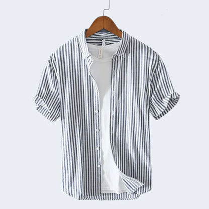 Chemise Homme Manches Courtes Classique Boutons Brillants - PanierRoyale