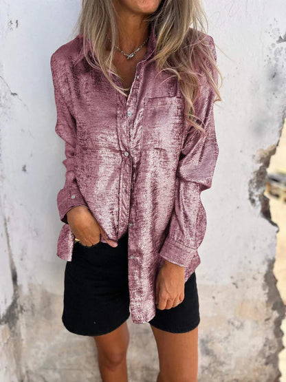 Chemise Femme Élégante Manches Longues Boutons