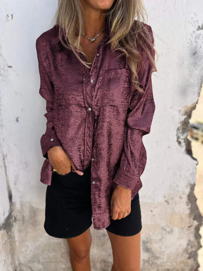 Chemise Femme Élégante Manches Longues Boutons