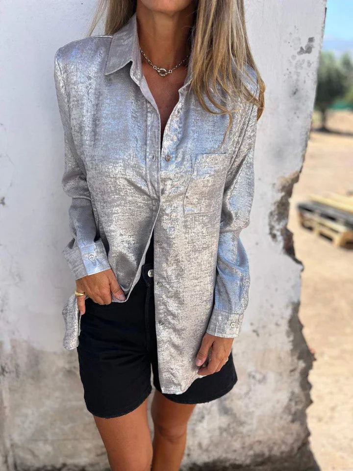 Chemise Femme Élégante Manches Longues Boutons - PanierRoyale