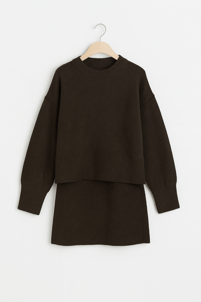 Ensemble 2 pièces Femme : Pull et Jupe pour un Look Décontracté Chic