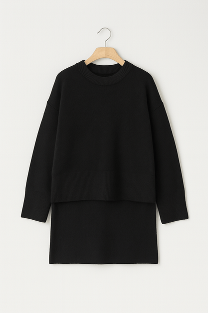 Ensemble 2 pièces Femme : Pull et Jupe pour un Look Décontracté Chic