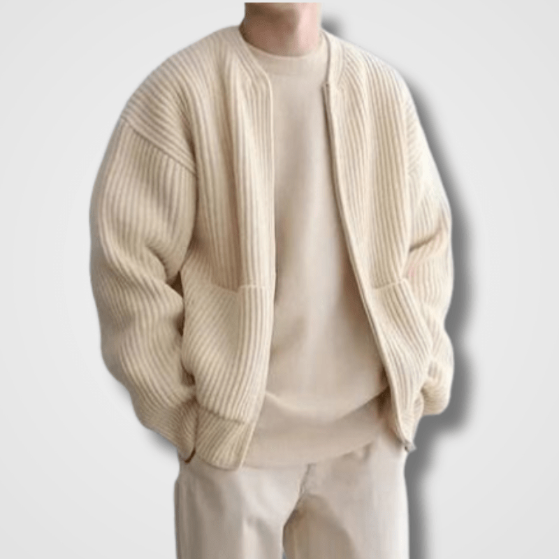 Gilet Homme en Maille Cognac Chic Élégant