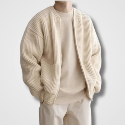Gilet Homme en Maille Cognac Chic Élégant