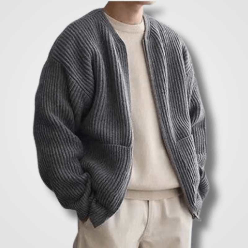 Gilet Homme en Maille Cognac Chic Élégant