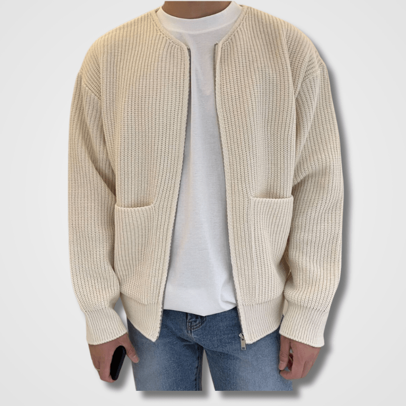 Gilet Homme en Maille Cognac Chic Élégant - PanierRoyale
