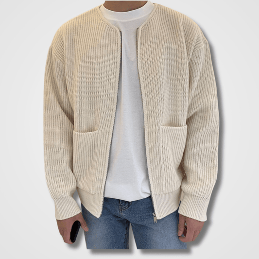 Gilet Homme en Maille Cognac Chic Élégant - PanierRoyale