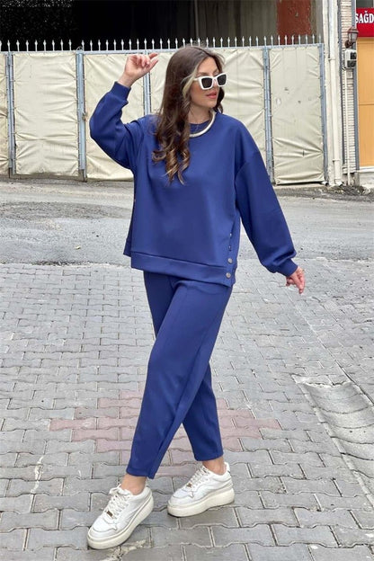Survetement Décontracté 2 Pièces : Pull et Pantalon Jogger Confortables