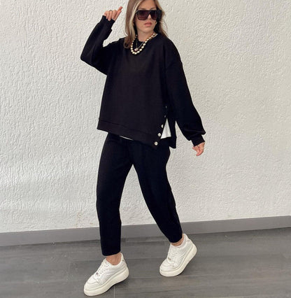 Survetement Décontracté 2 Pièces : Pull et Pantalon Jogger Confortables