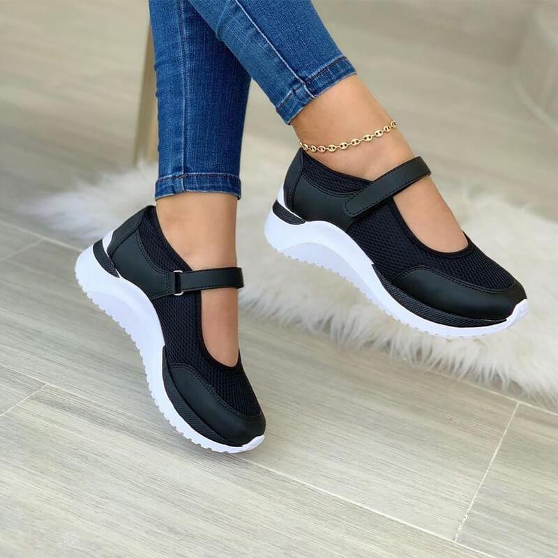 Chaussures de sport femme respirantes avec scratch pour confort