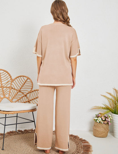 Ensemble Décontracté 2 Pièces Courte Manche et Pantalon Large