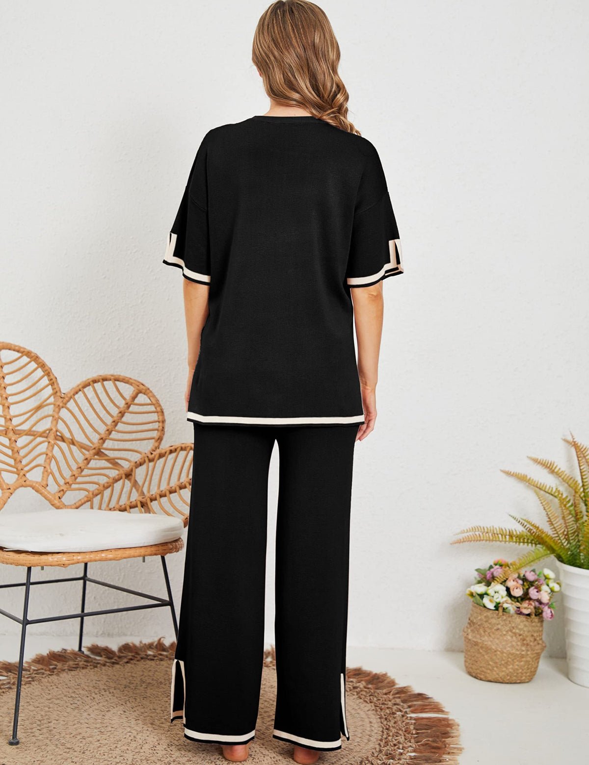 Ensemble Décontracté 2 Pièces Courte Manche et Pantalon Large