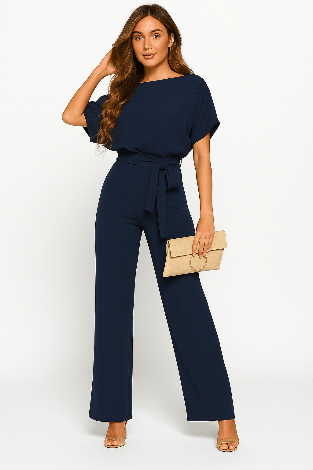 Combinaison Femme Élégante avec Ceinture Taille