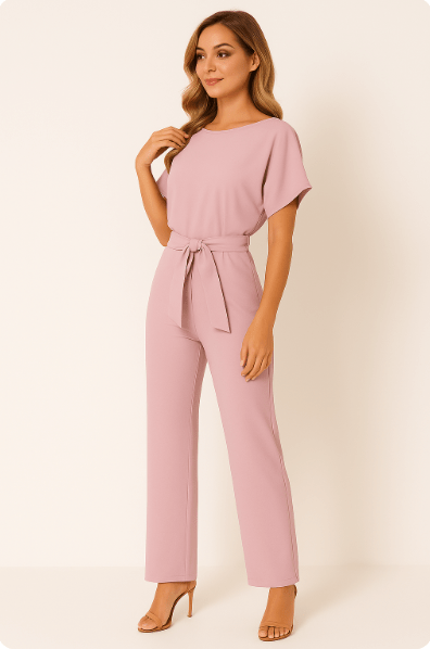 Combinaison Femme Élégante avec Ceinture Taille