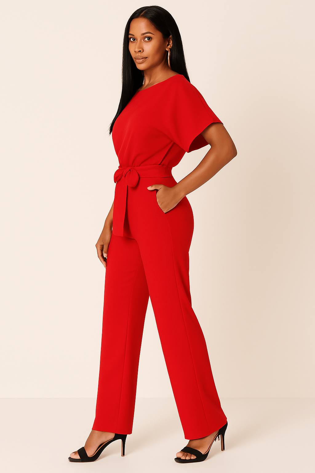 Combinaison Femme Élégante avec Ceinture Taille