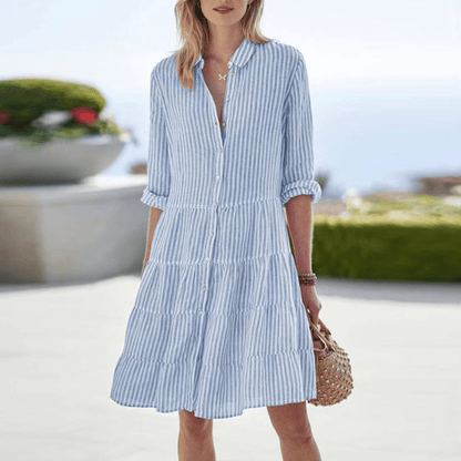 Robe Été Légère à Rayures pour Femme