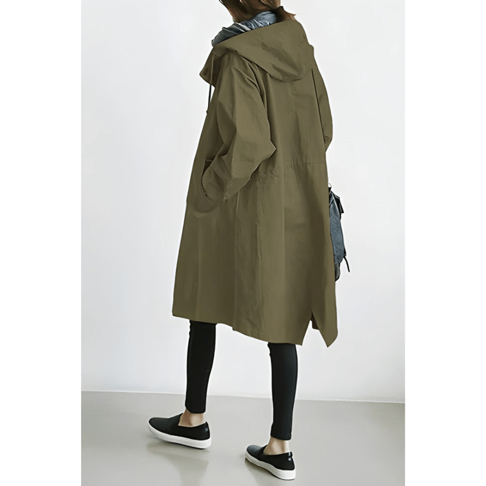 Trench coat femme légère avec capuche, veste élégante décontractée