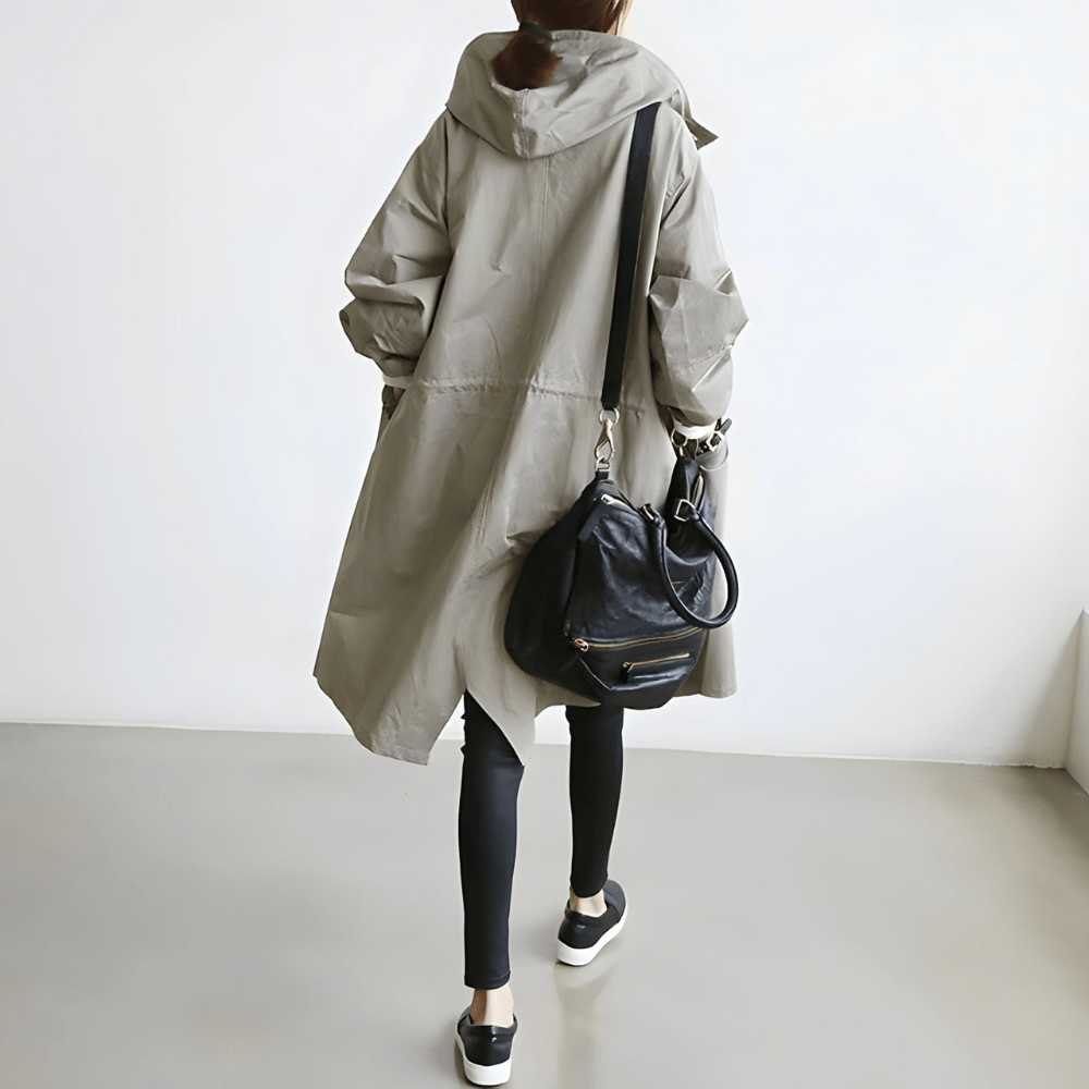 Trench coat femme légère avec capuche, veste élégante décontractée