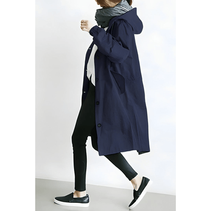 Trench coat femme légère avec capuche, veste élégante décontractée