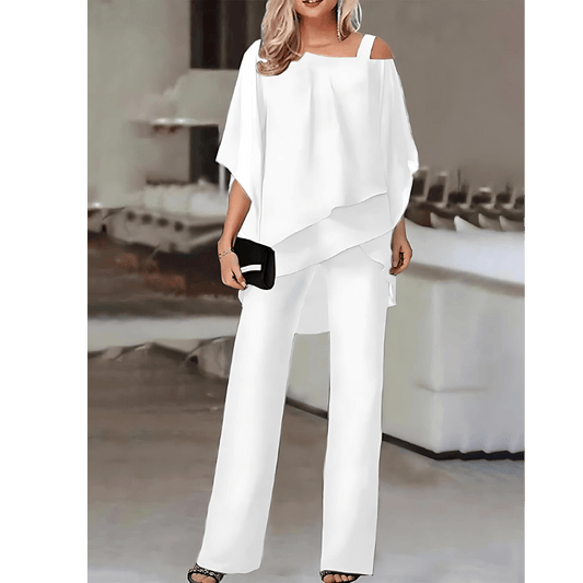 Robe de Soirée Femme Asymétrique avec Pantalon Élégant - BerlinGlamour