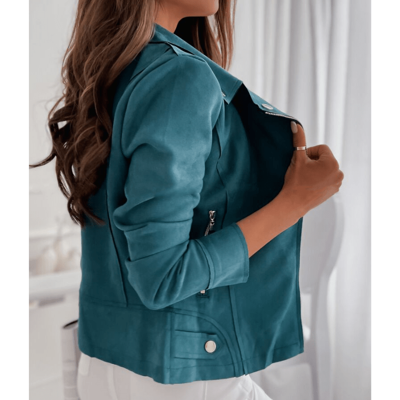 Blouson Cuir Vintage Élégant pour Femme
