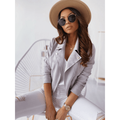Blouson Cuir Vintage Élégant pour Femme