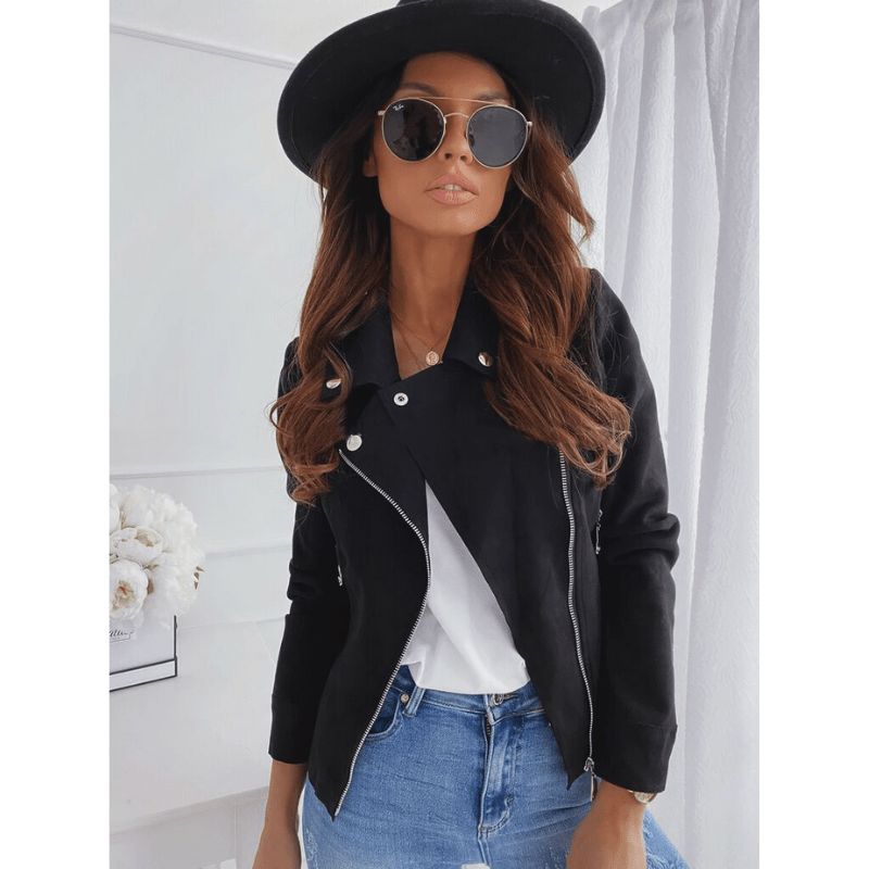 Blouson Cuir Vintage Élégant pour Femme