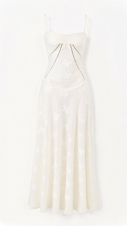 Robe Bohème Blanc Imprimé Fleurs Été