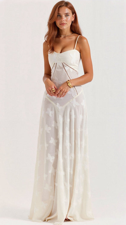 Robe Bohème Blanc Imprimé Fleurs Été - BerlinGlamour