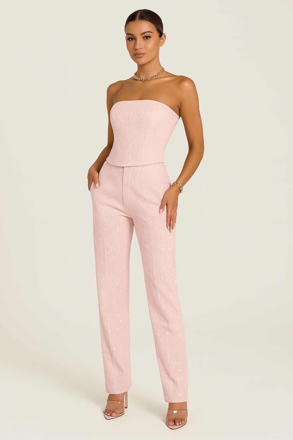 Combinaison Denim Féminine sans Bretelles