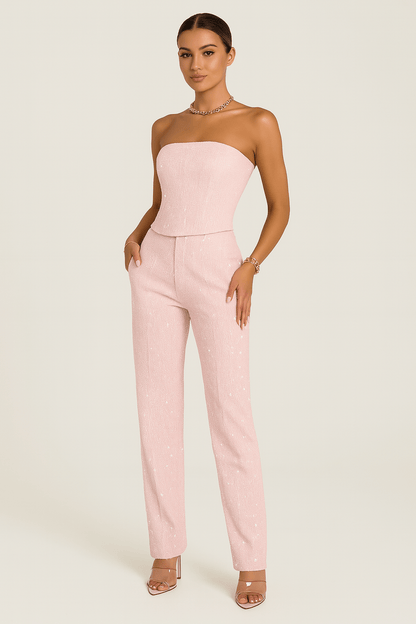 Combinaison Denim Féminine sans Bretelles