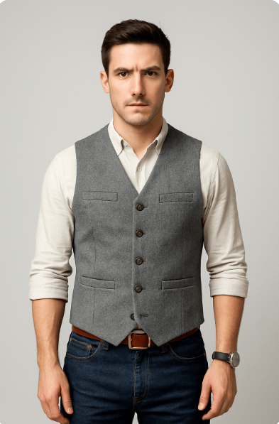 Gilet Homme Classique Sans Manches Uni