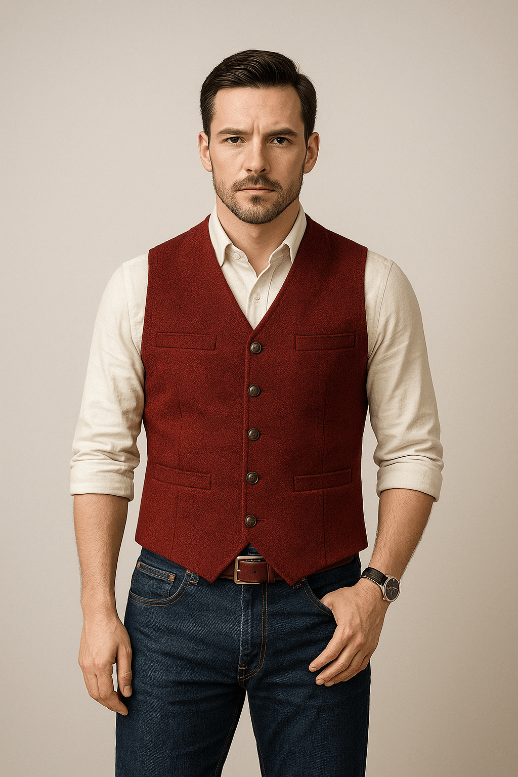Gilet Homme Classique Sans Manches Uni