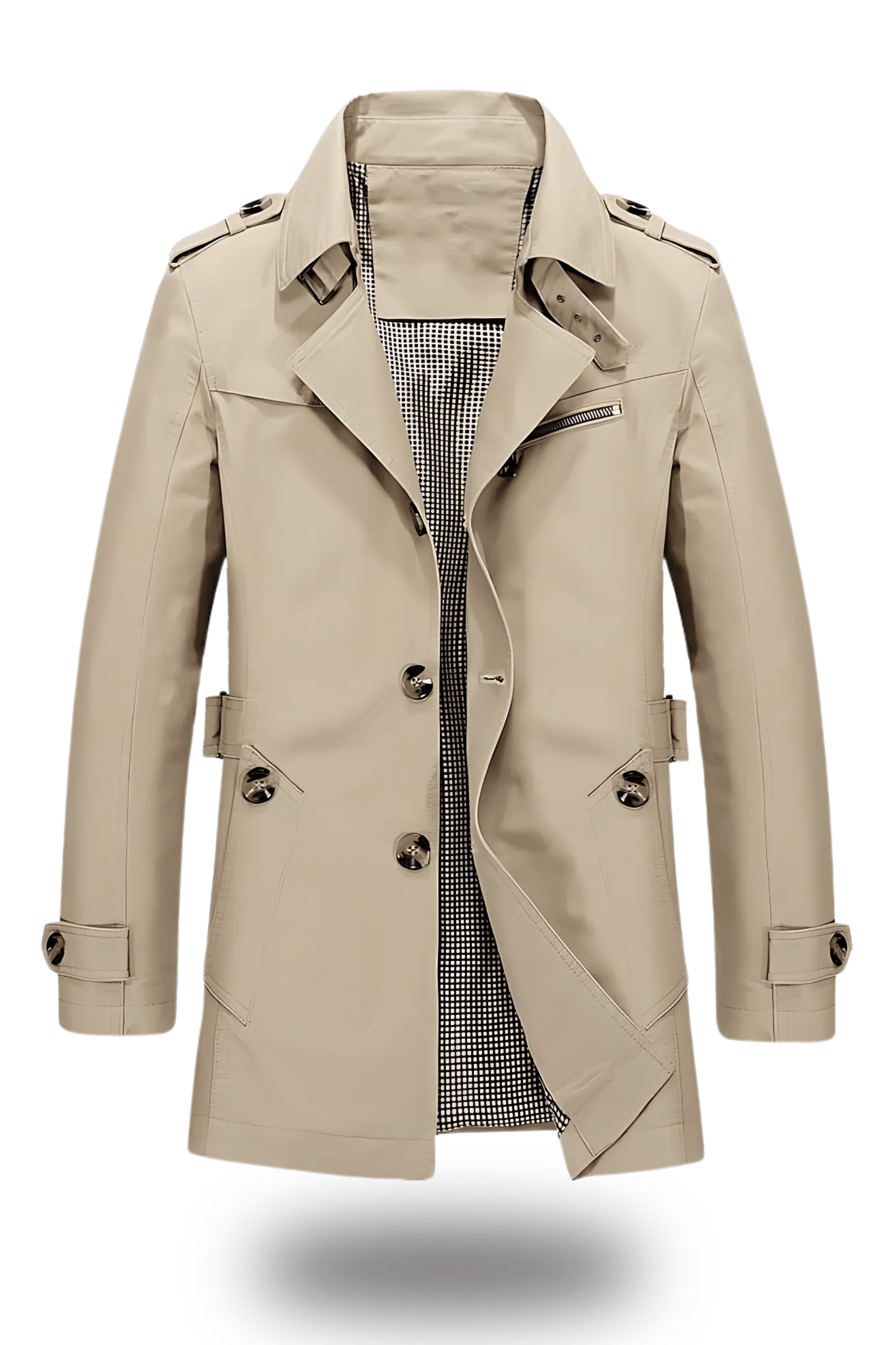 Manteau Trench Homme Brun Clair Classique - PanierRoyale