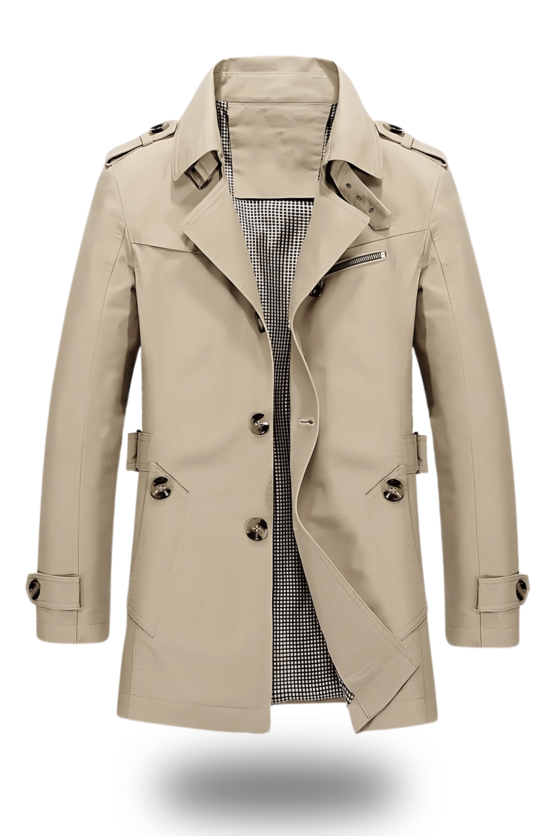 Manteau Trench Homme Brun Clair Classique - PanierRoyale